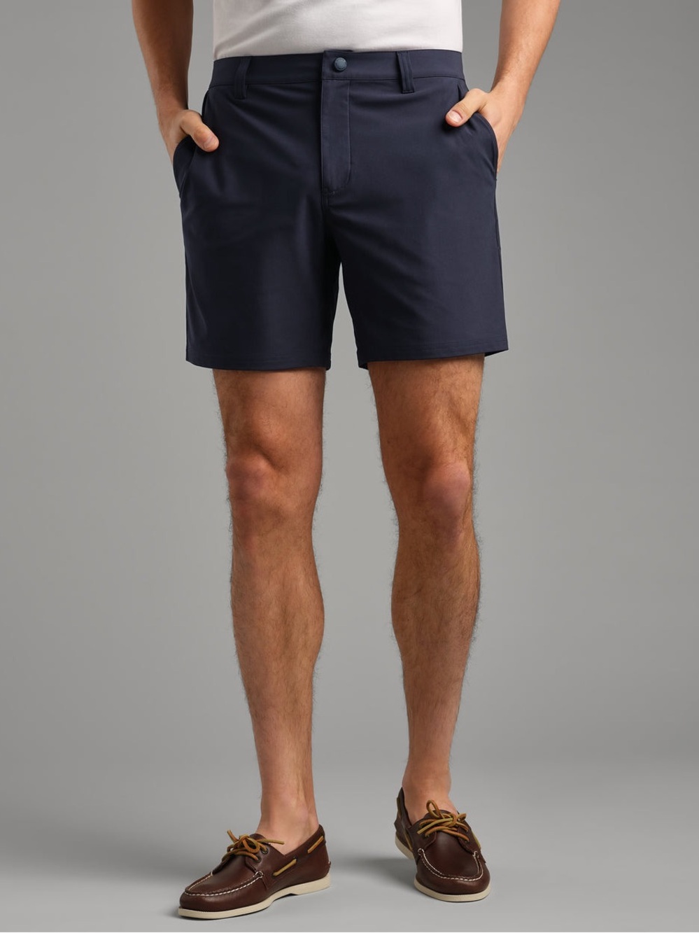 RHONE Navy Flat-Front 7” Commuter Performance Shorts — Size 38